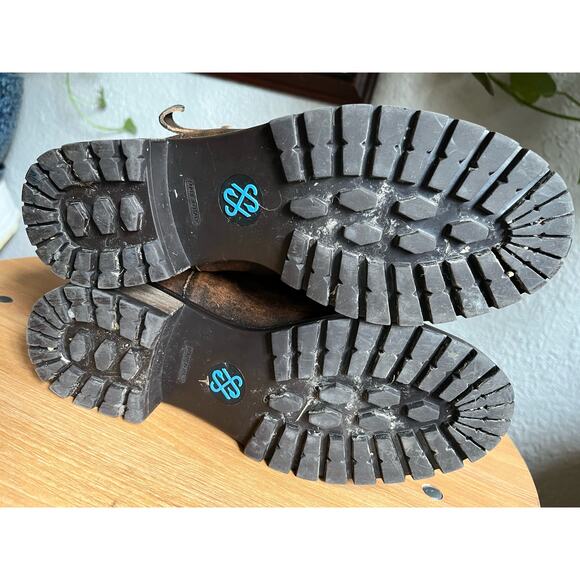 Ross & Snow Emilina Bomber Moto Distressed Leather Shearling Boots - Picture 9 of 10